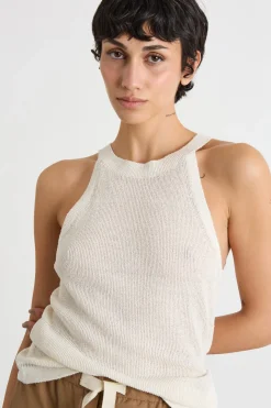 Top all'americana in maglia - Bianco