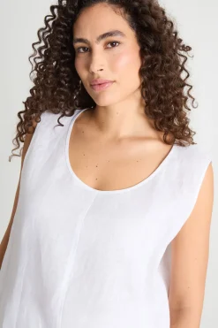 Top ampio in tessuto leggero - Bianco