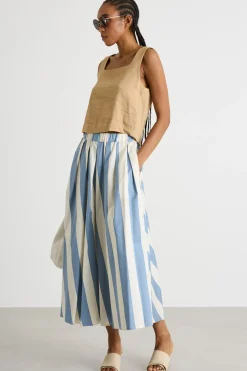 Top boxy con scollo squadrato - Cammello