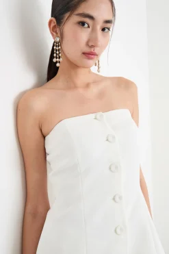 Top bustier in cady - Bianco