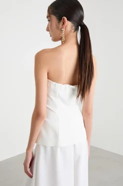 Top bustier in cady - Bianco