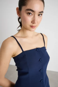 Top bustier in cady - Blu