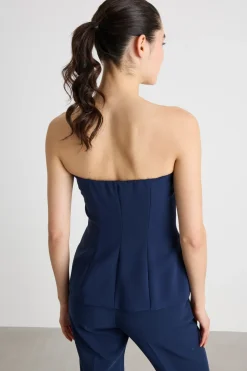 Top bustier in cady - Blu