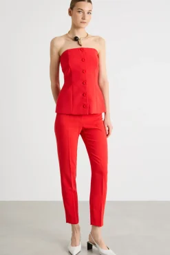 Top bustier in cady - Rosso