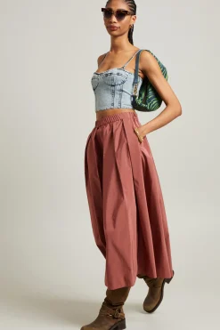 Top bustier in denim - Azzurro Denim