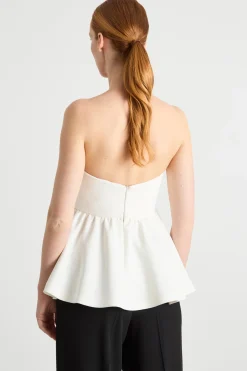 Top bustier in sablé - Bianco