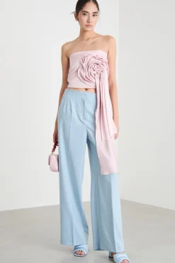 Top con applicazione a forma di rosa - Rosa