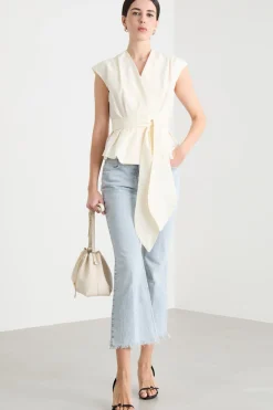 Top con cintura - Bianco