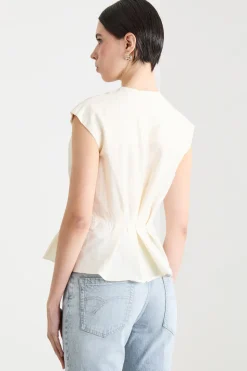 Top con cintura - Bianco