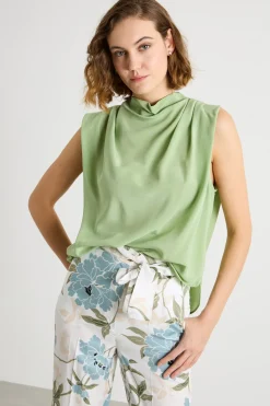 Top con collo alto - Verde