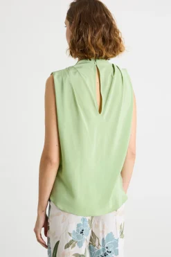 Top con collo alto - Verde