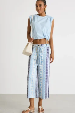 Top con coulisse - Azzurro