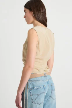 Top con coulisse - Beige