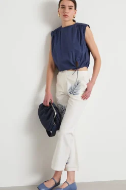 Top con coulisse - Blu