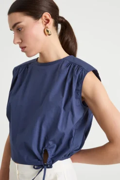 Top con coulisse - Blu