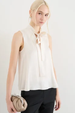 Top con foulard - Bianco