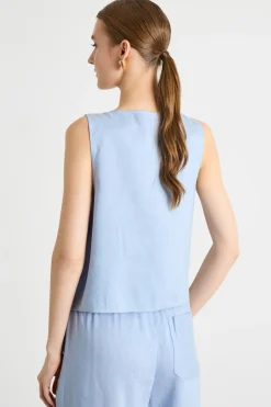 Top con lacci - Azzurro