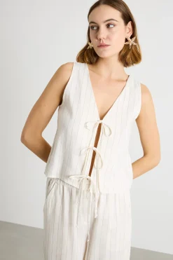 Top con lacci - Bianco