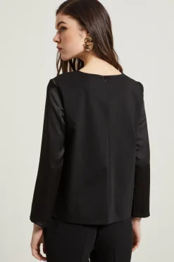 Top con maniche lunghe - Nero