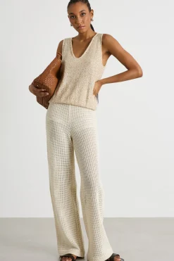 Top con paillettes - Beige