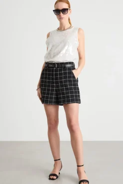 Top con paillettes - Bianco