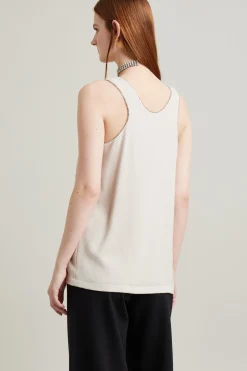 Top con profili in strass - Ghiaccio
