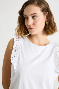 Top con rouche - Bianco