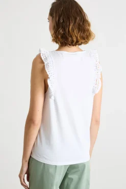 Top con rouche - Bianco