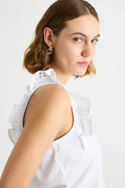 Top con rouches - Bianco