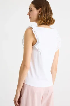 Top con rouches - Bianco
