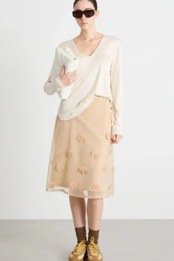 Top con scollo a V - Bianco