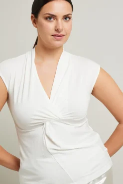 Top con scollo a V - Bianco