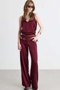 Top con scollo a V - Bordeaux