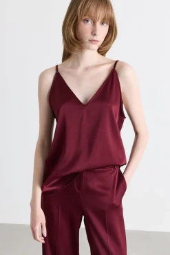 Top con scollo a V - Bordeaux