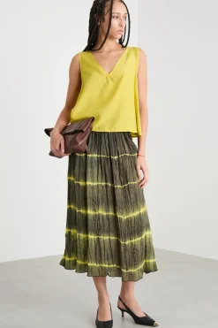 Top con scollo a V - Giallo