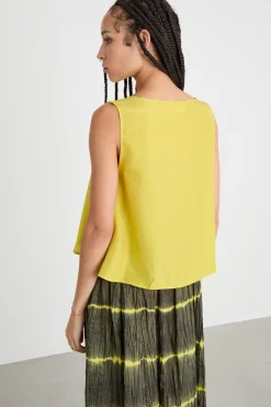 Top con scollo a V - Giallo