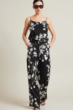 Top con scollo drappeggiato - Nero Bianco