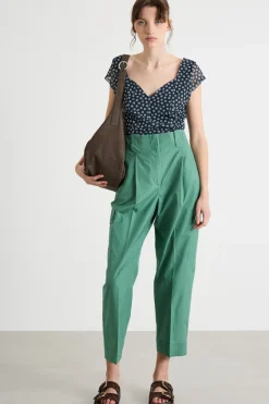 Top con scollo geometrico - Blu Bianco
