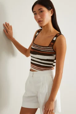 Top con scollo squadrato - Zebrato Jacquard