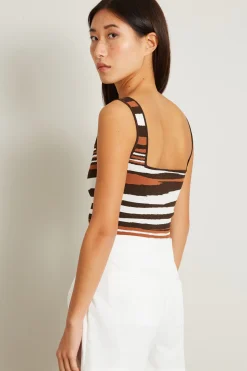 Top con scollo squadrato - Zebrato Jacquard
