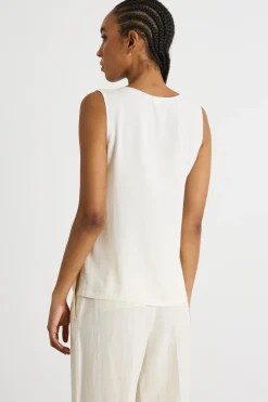 Top con spacchi - Bianco