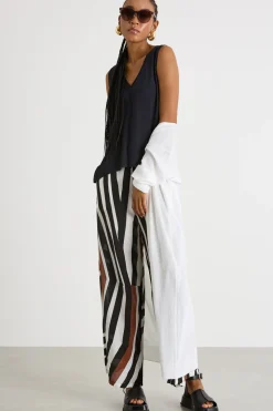 Top con spacchi - Blu