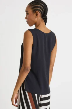 Top con spacchi - Blu