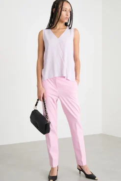 Top con spacchi - Lilla