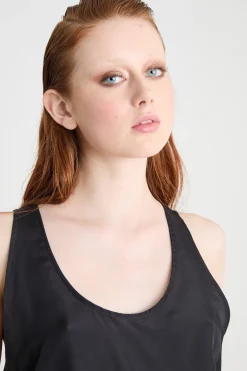 Top con spacco - Nero