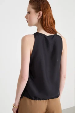 Top con spacco - Nero