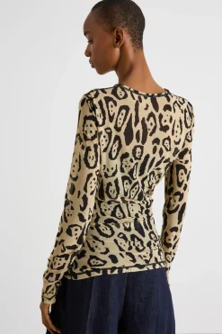 Top con stampa animalier - Beige