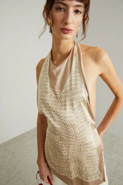 Top con stampa - Beige