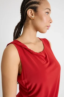 Top con torchon - Rosso