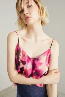 Top con volant - Fuxia Panna